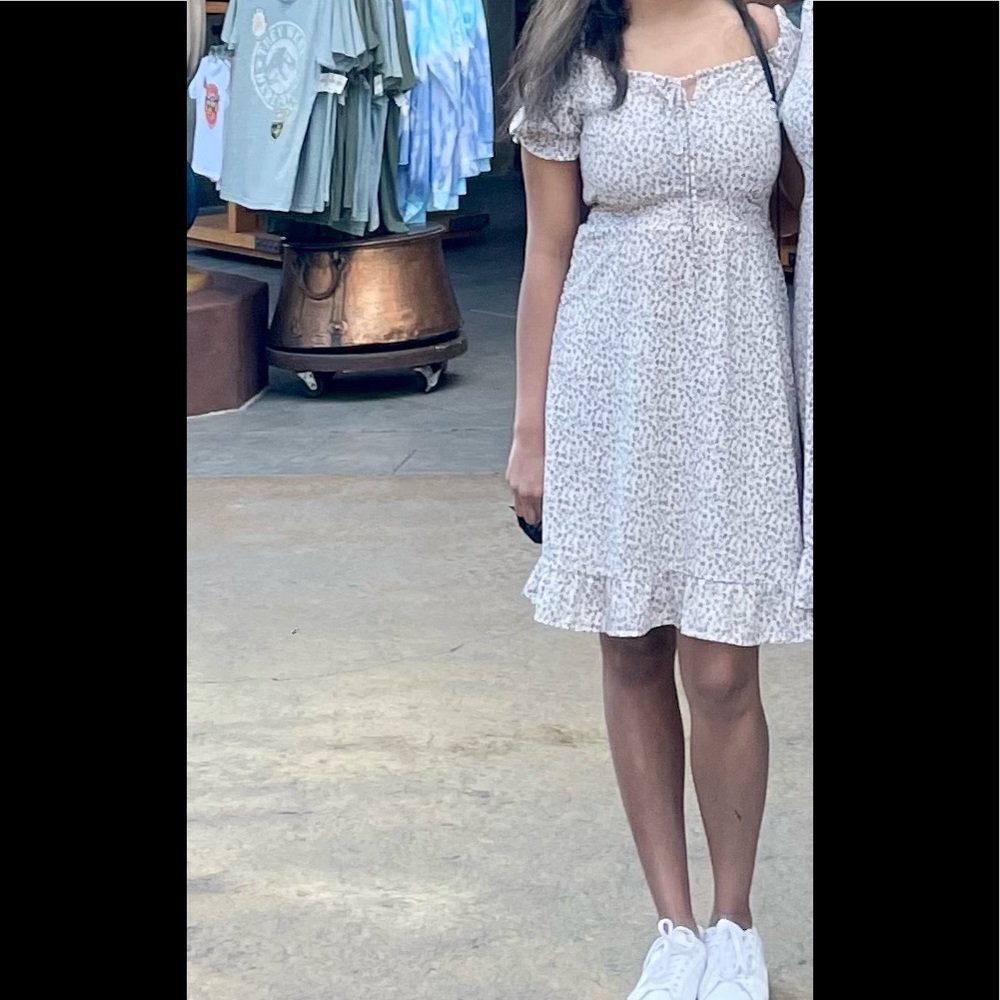 Floral print off shoulder midi dress